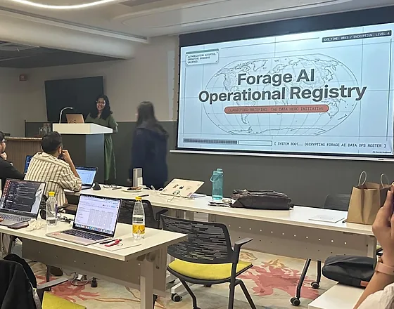 A data operations session in progress